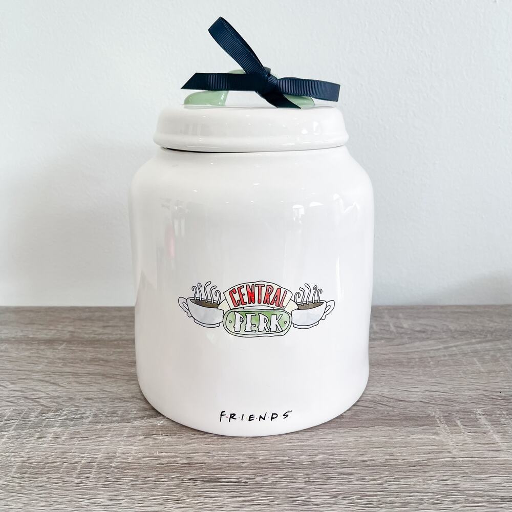 Rae Dunn FRIENDS Central Perk COFFEE Canister Ceramic Green Lid NWT